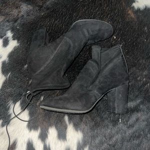 Black chunky heel booties